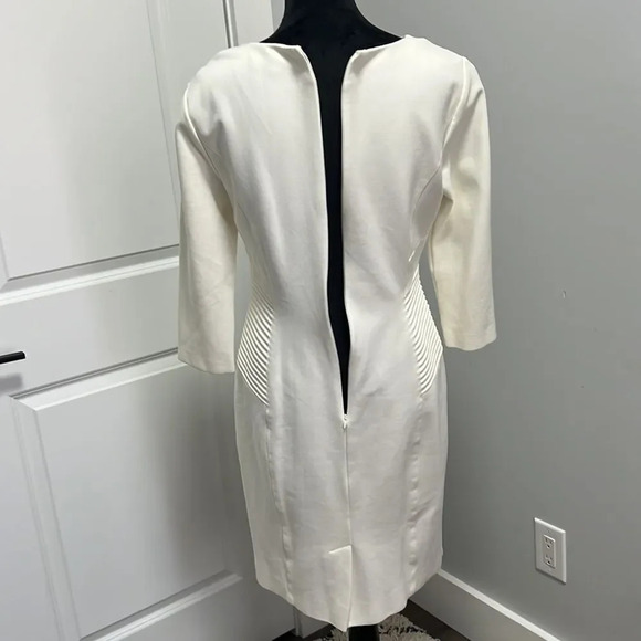 ANTONIO MELANI Women’s quarter length sleeves knee length WHITE DRESS size 8 - Picture 5 of 6